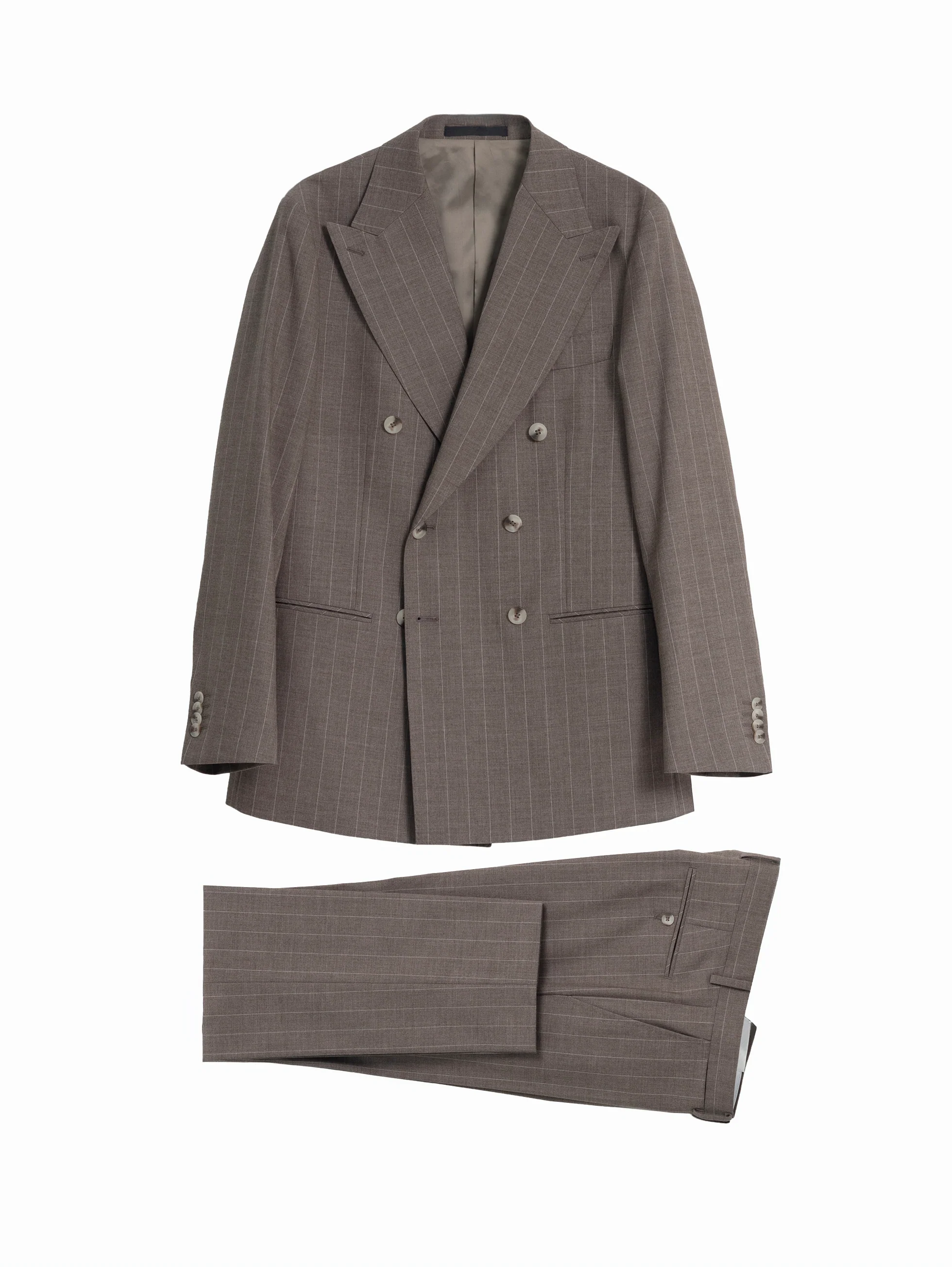 TRAJE CRUZADO RAYA DIPLOMÁTICA MARRÓN - Image 5