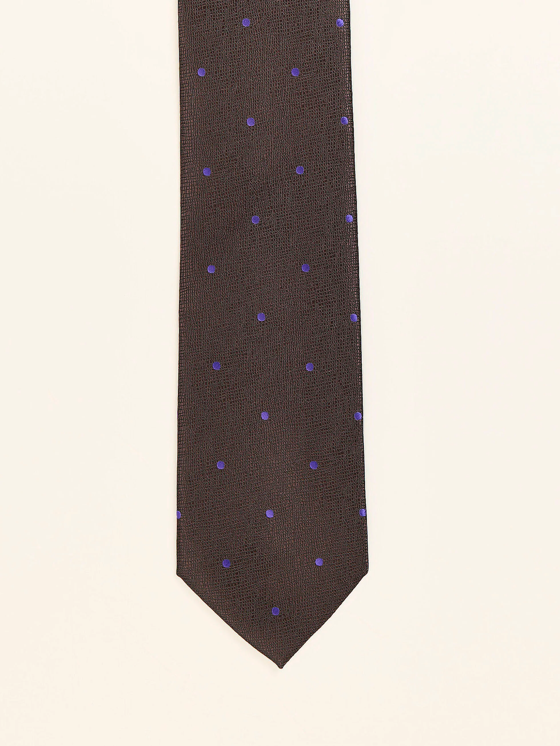CORBATA LUNARES MARRÓN OSCURO