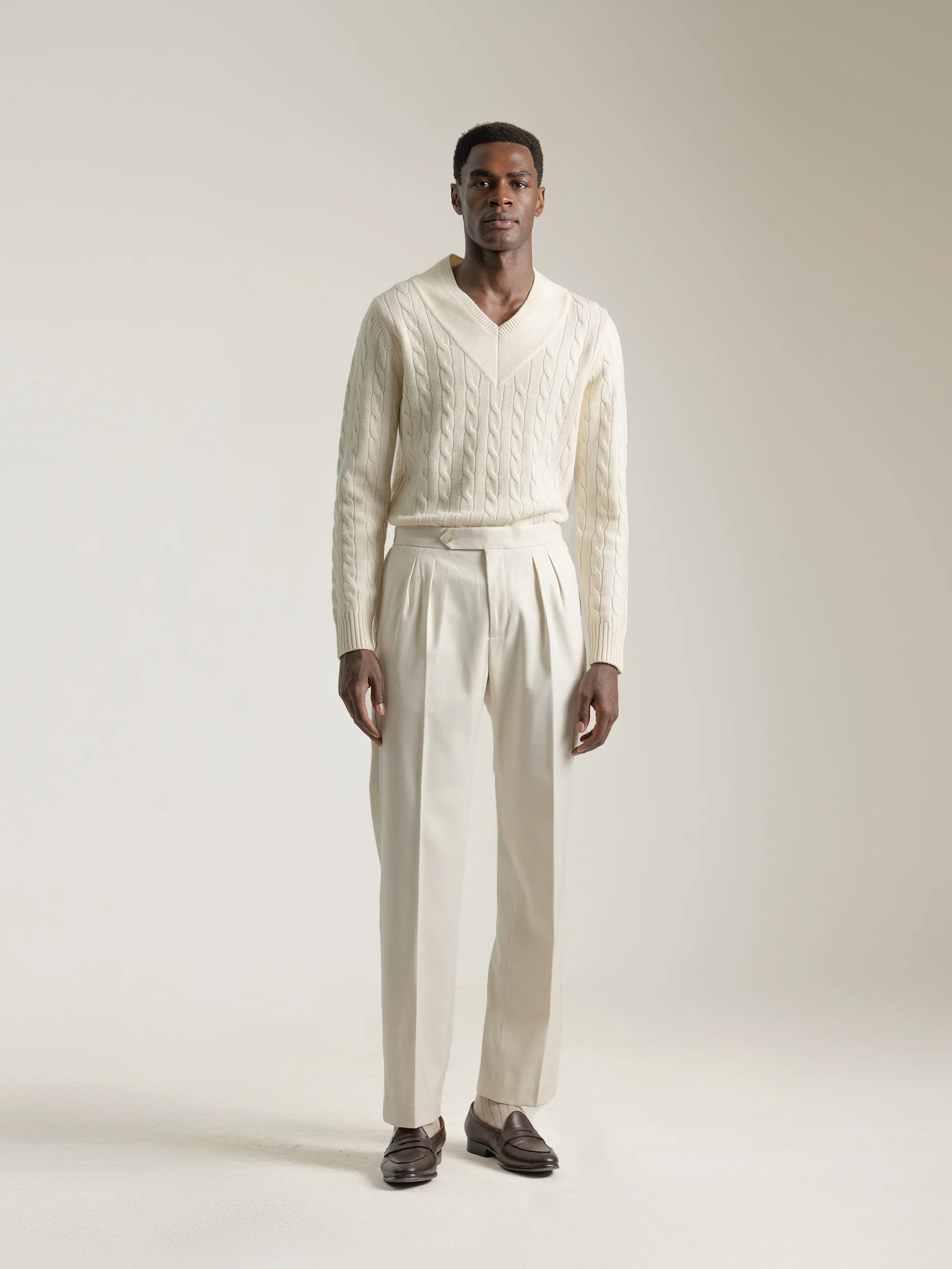 PANTALON ALTO RELAXED FIT MARFIL