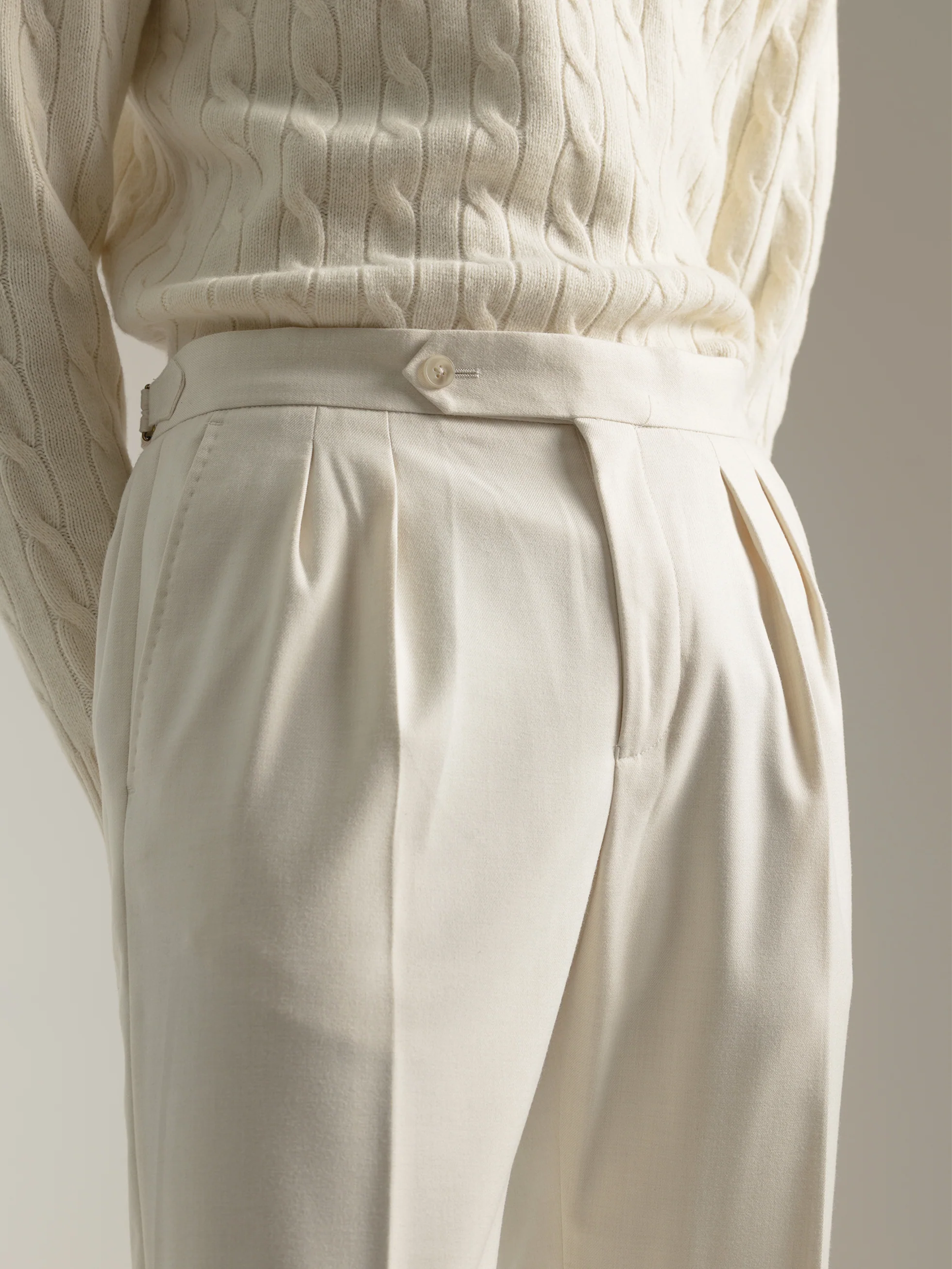 PANTALON ALTO RELAXED FIT MARFIL - Image 2
