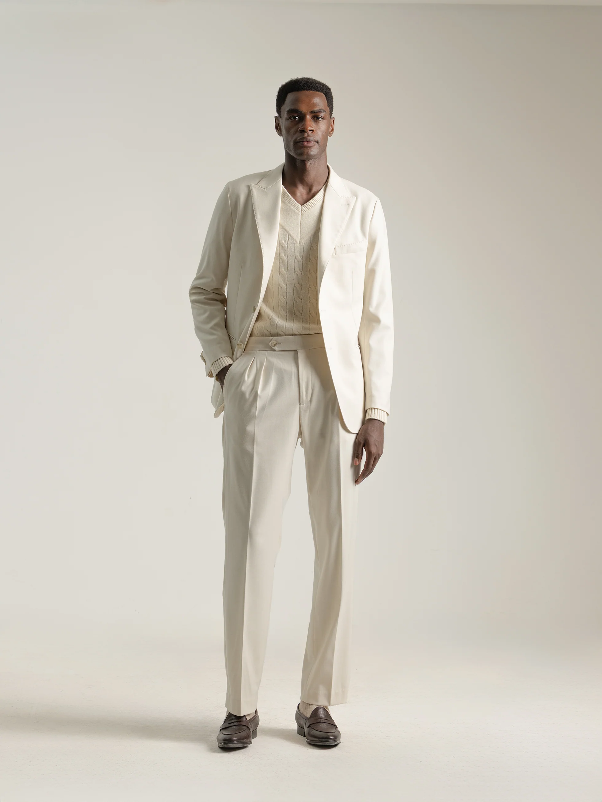 PANTALON ALTO RELAXED FIT MARFIL - Image 3