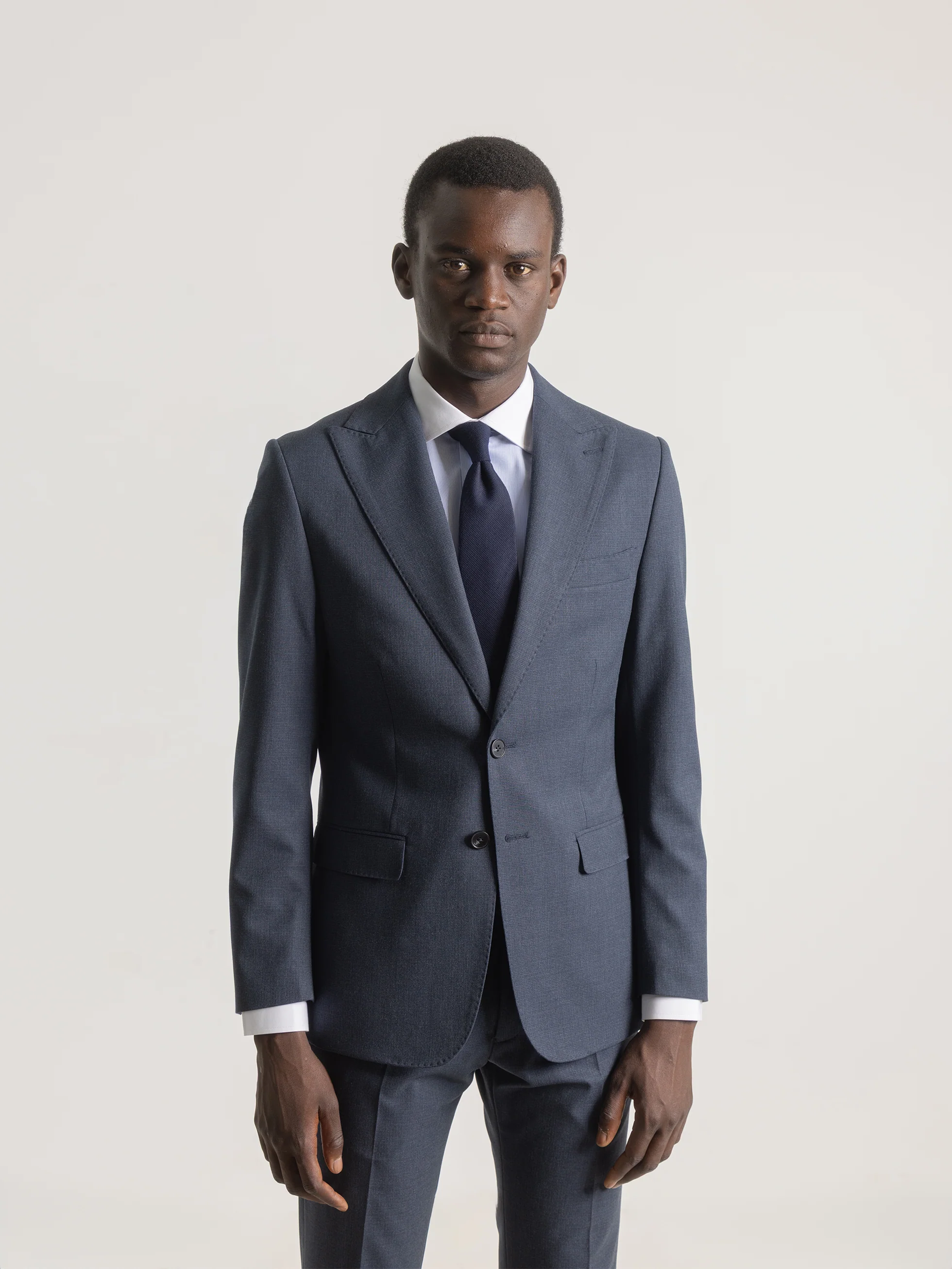 TRAJE MICROCUADRO AZUL INDIGO - Image 2