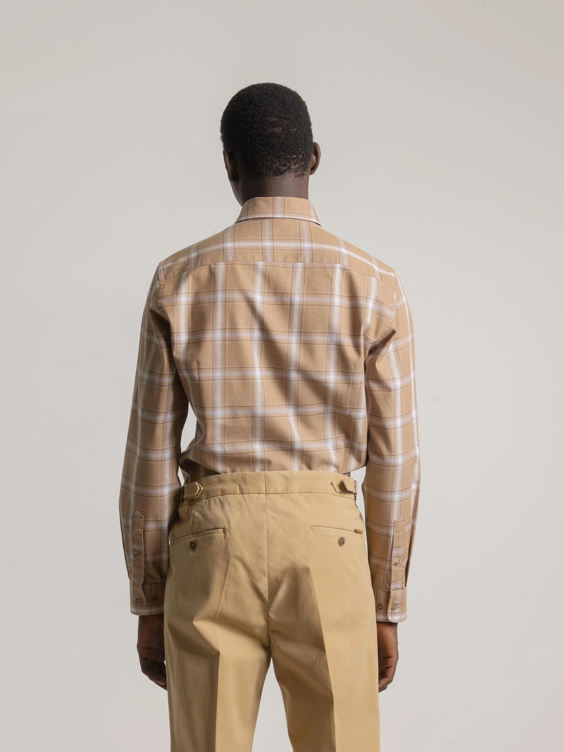 CAMISA CASUAL CUADRO TARTÁN CARAMELO - Image 4