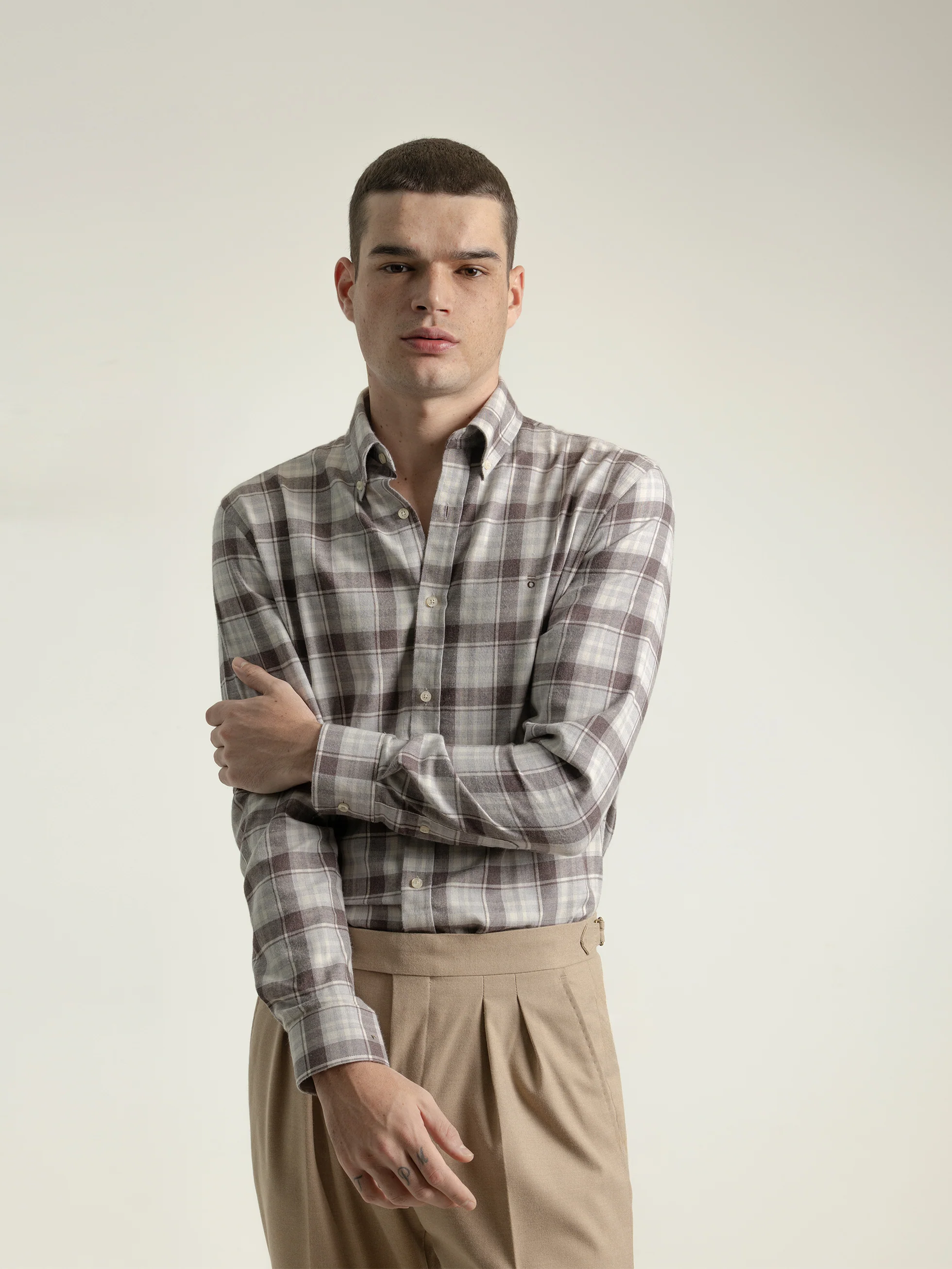 CAMISA CUADRO TARTÁN MARRÓN - Image 2