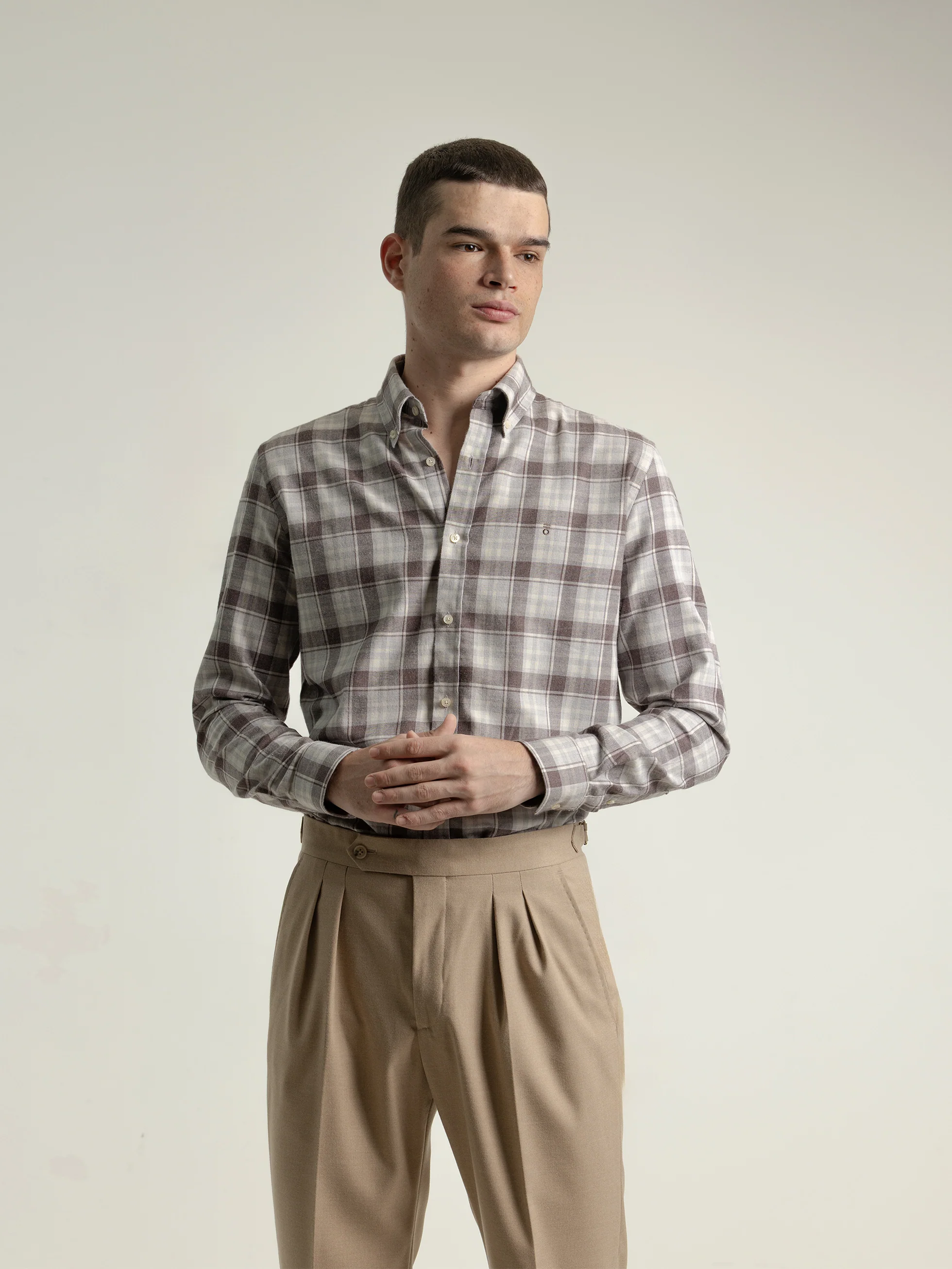 CAMISA CUADRO TARTÁN MARRÓN - Image 3