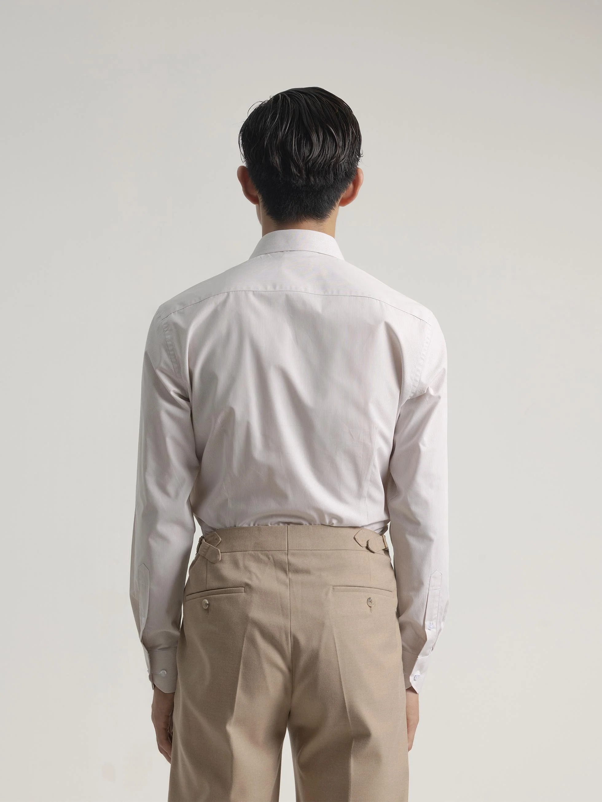 CAMISA VESTIR MIL RAYAS MARRÓN CLARO - Image 4
