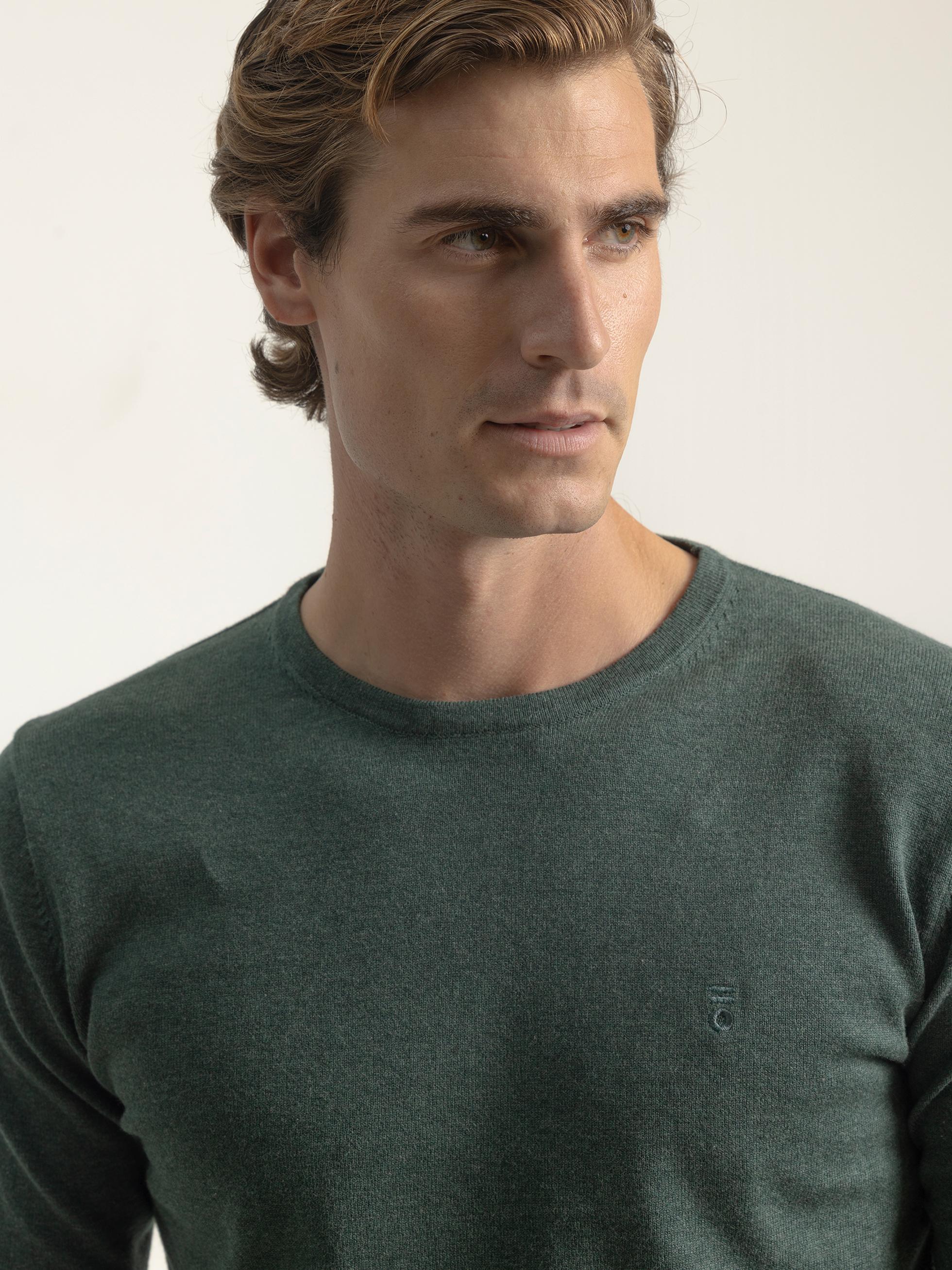 JERSEY ALGODÓN CUELLO REDONDO VERDE BOSQUE - Image 2