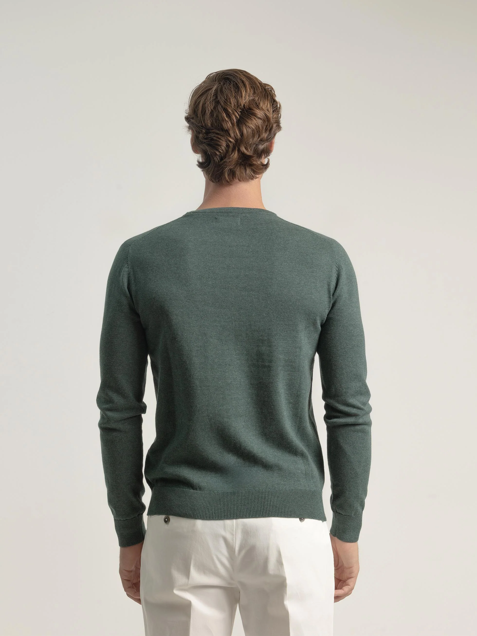 JERSEY ALGODÓN CUELLO REDONDO VERDE BOSQUE - Image 4