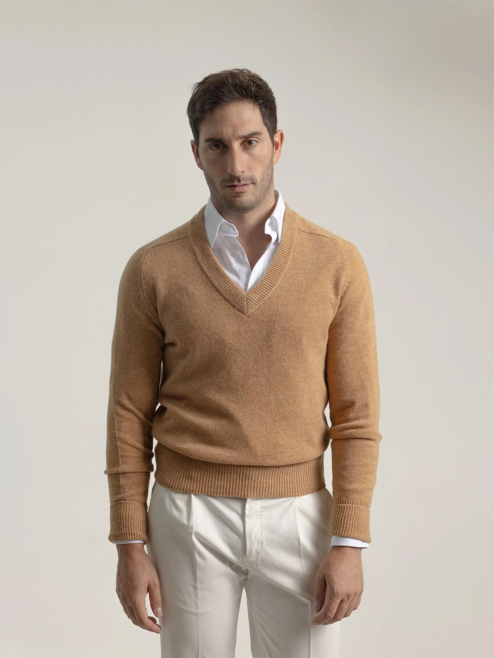 JERSEY CUELLO VINTAGE LANA CAMEL