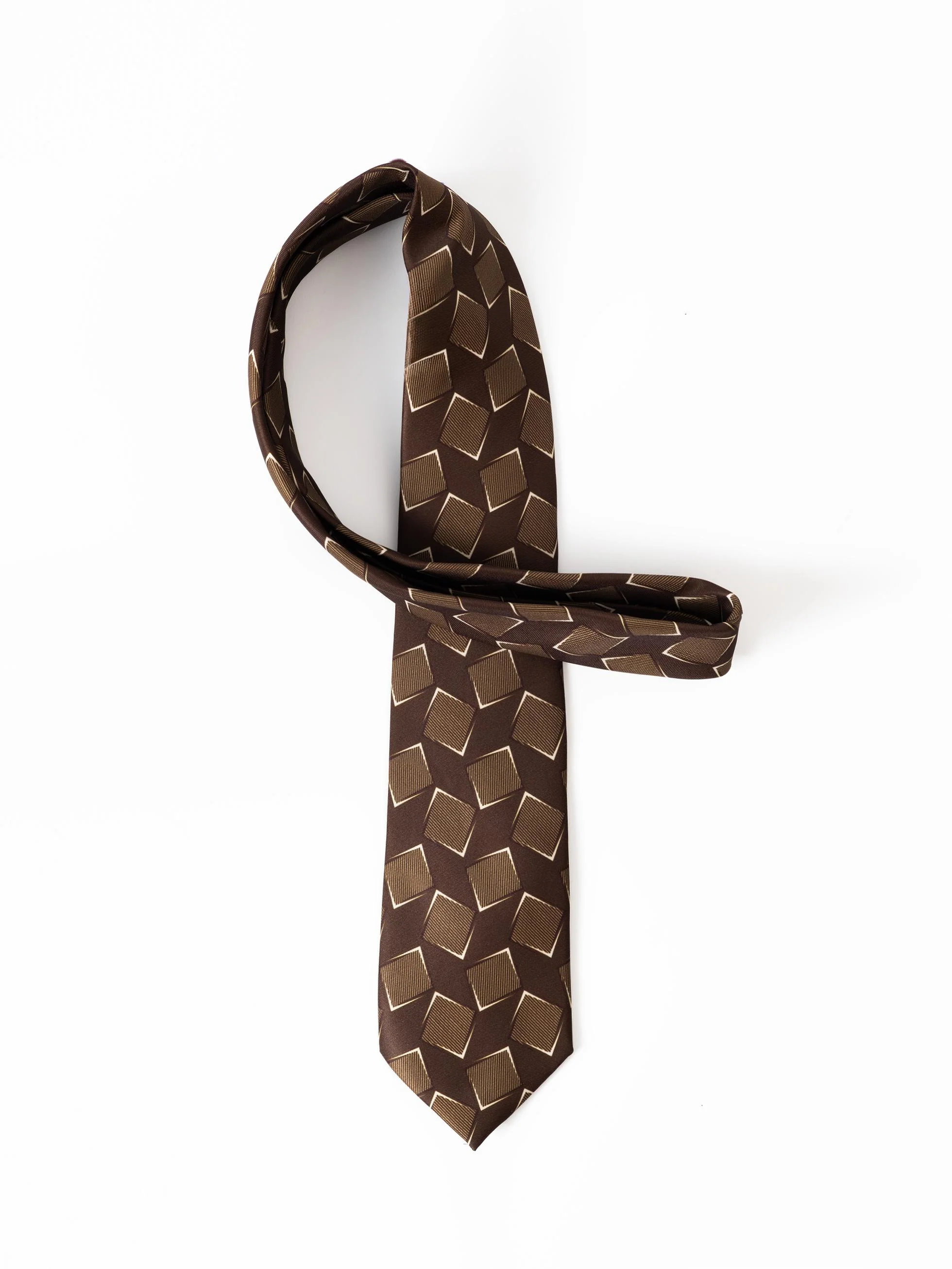 CORBATA ESTAMPADO GEOMÉTRICO MARRÓN - Image 2