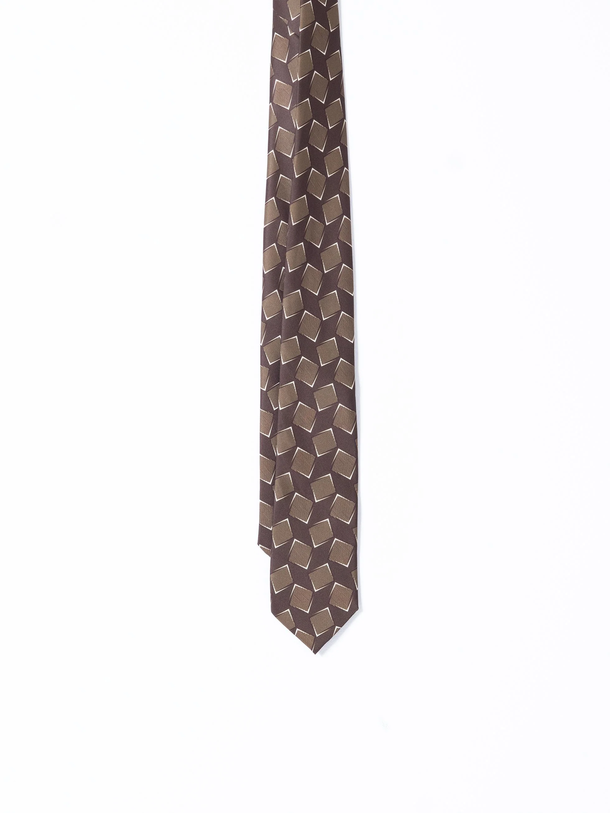 CORBATA ESTAMPADO GEOMÉTRICO MARRÓN - Image 3