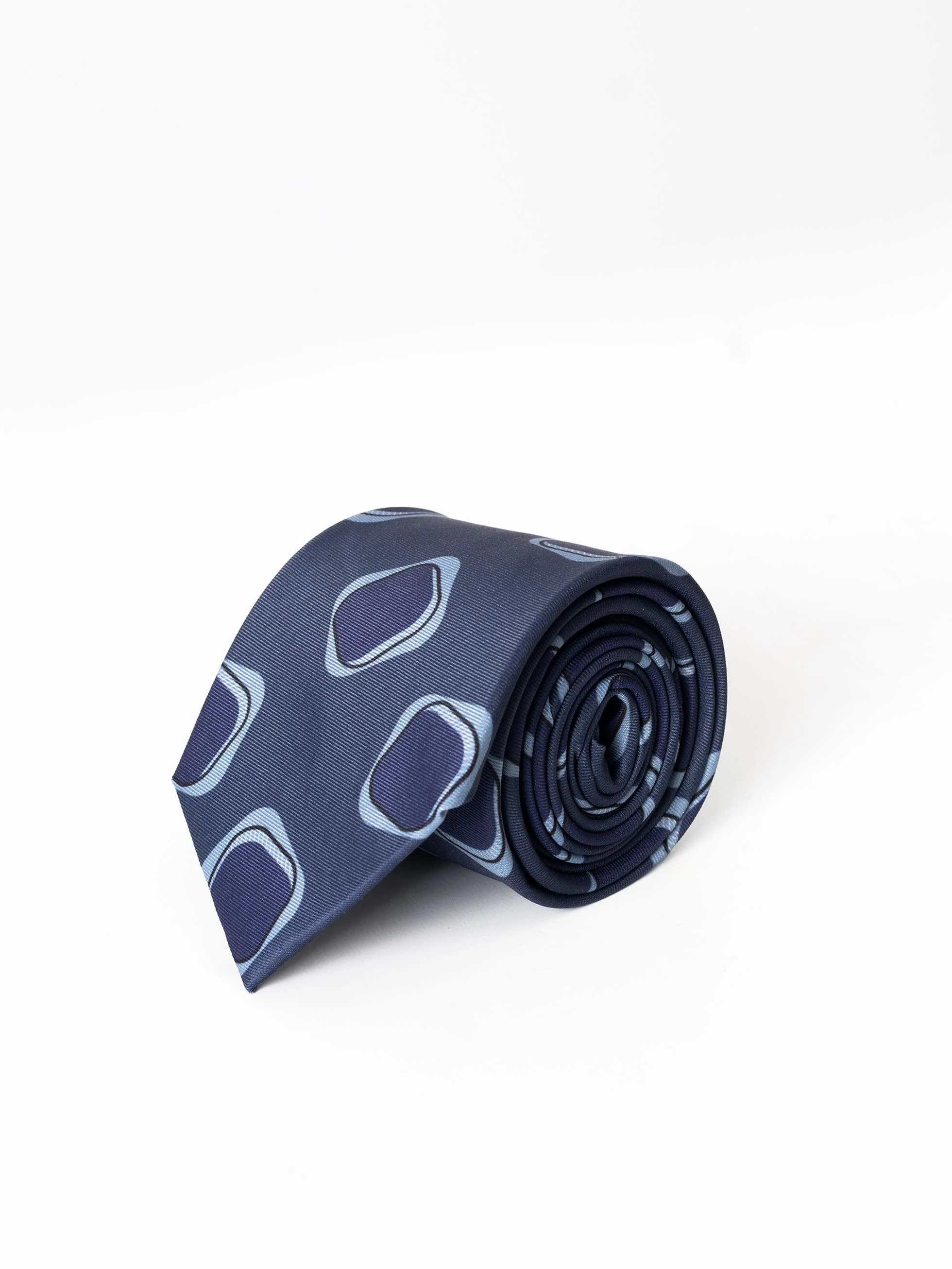 CORBATA ESTAMPADO GEOMÉTRICO AZUL