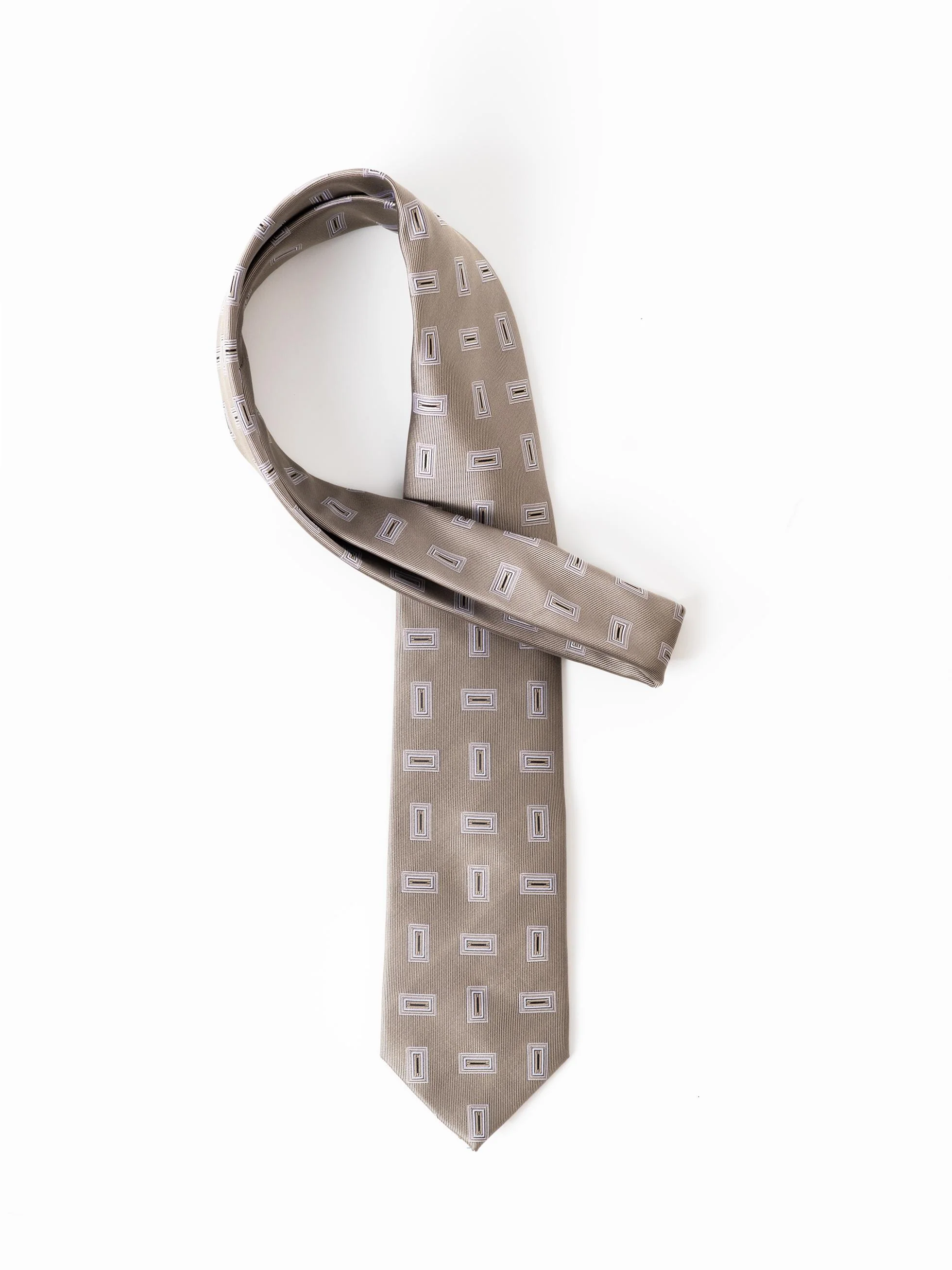 CORBATA MOTIVO RECTÁNGULO MARRÓN - Image 2