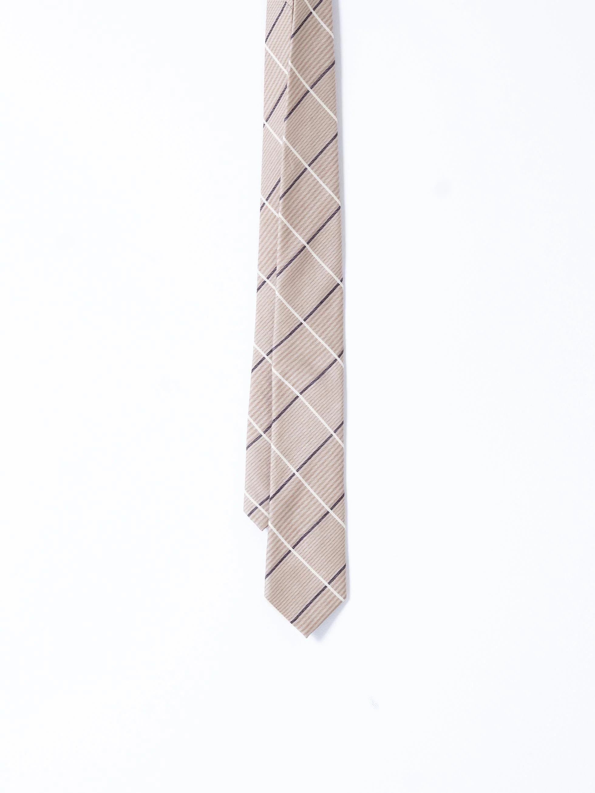 CORBATA RAYAS CONTRASTE BEIGE - Image 3