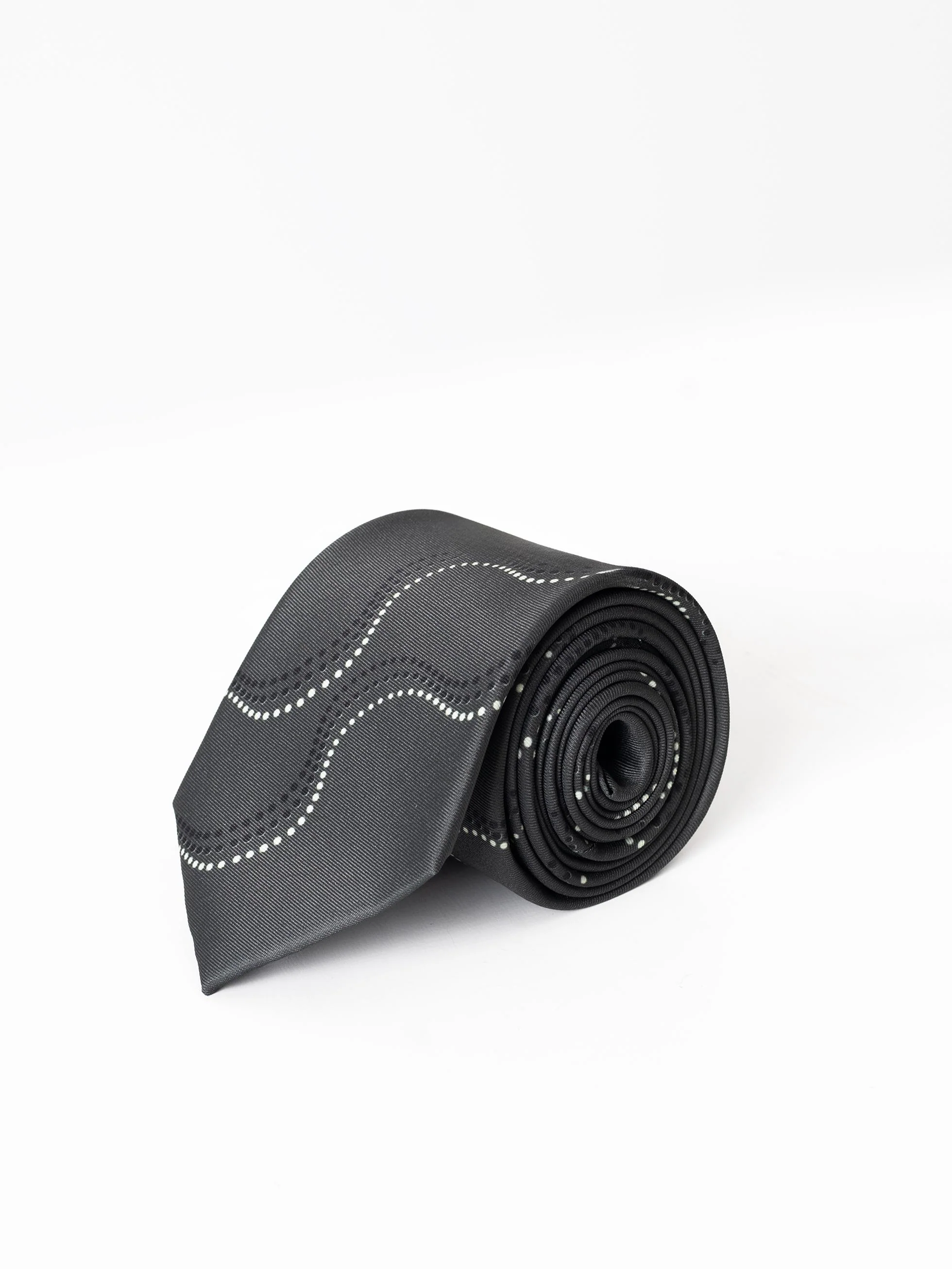 CORBATA ONDAS GRIS OSCURO