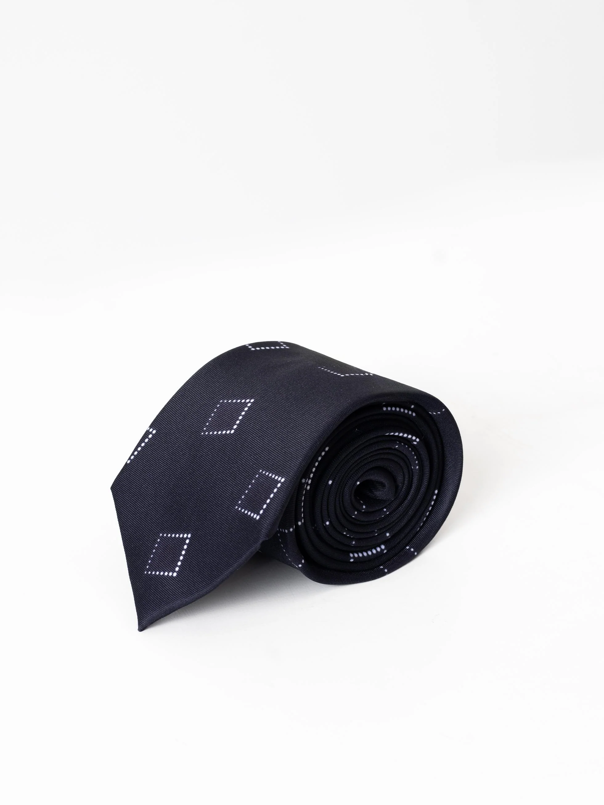 CORBATA MOTIVOS CUADRADOS AZUL NOCHE