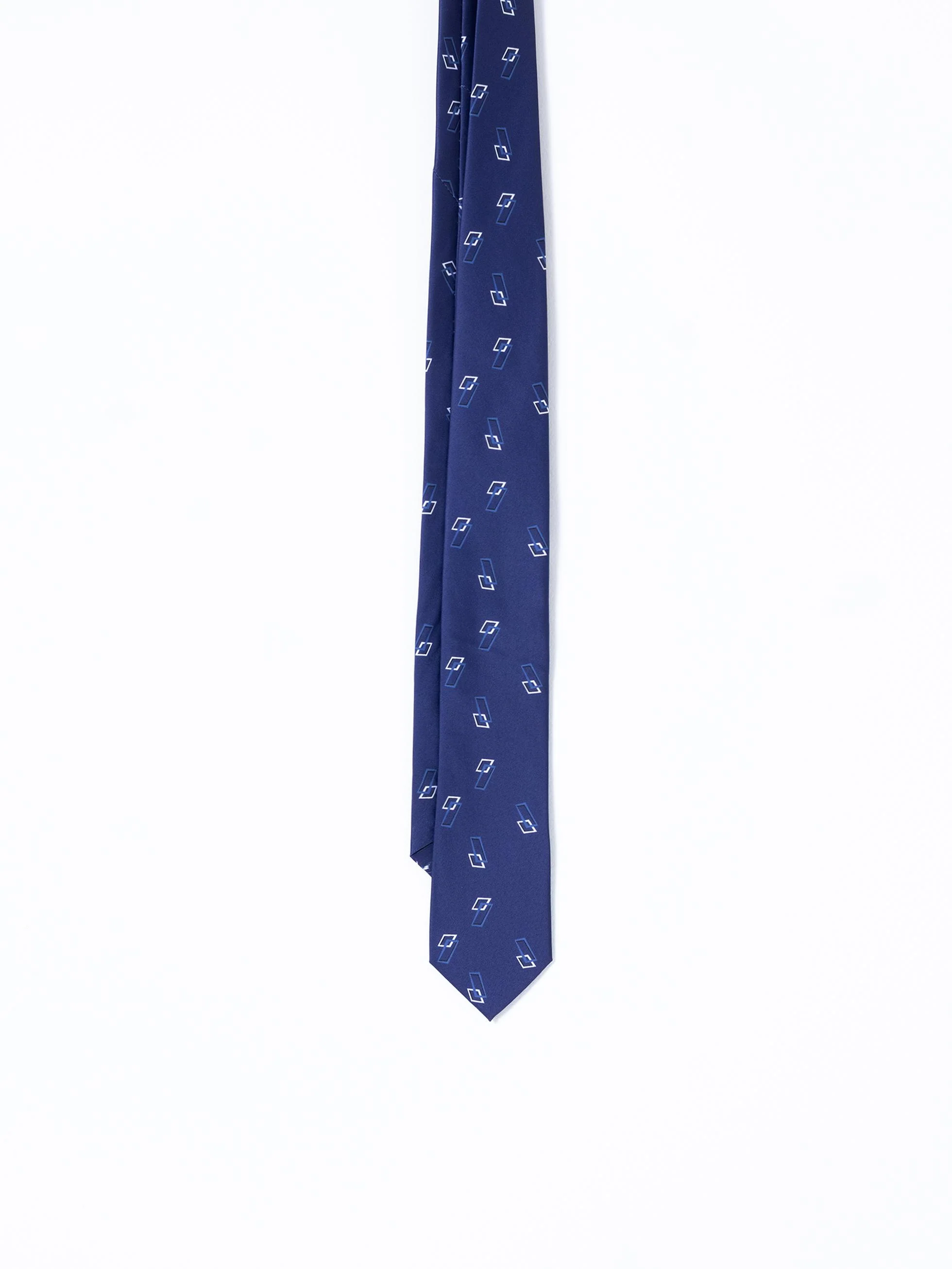 CORBATA ESTAMPADO GEOMÉTRICO ROMBOS AZUL TINTA - Image 3