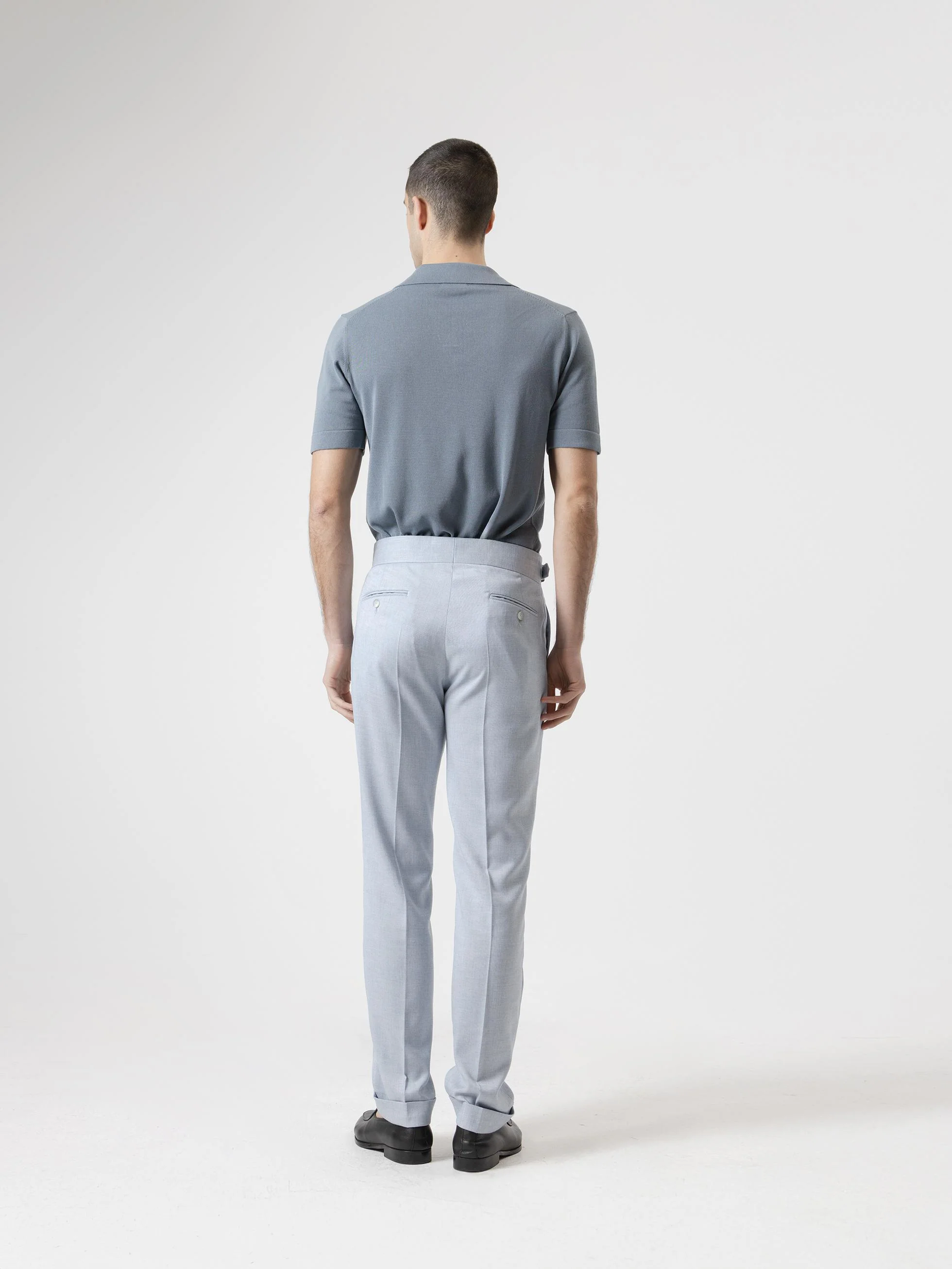 PANTALÓN GURKHA LINO CELESTE - Image 4