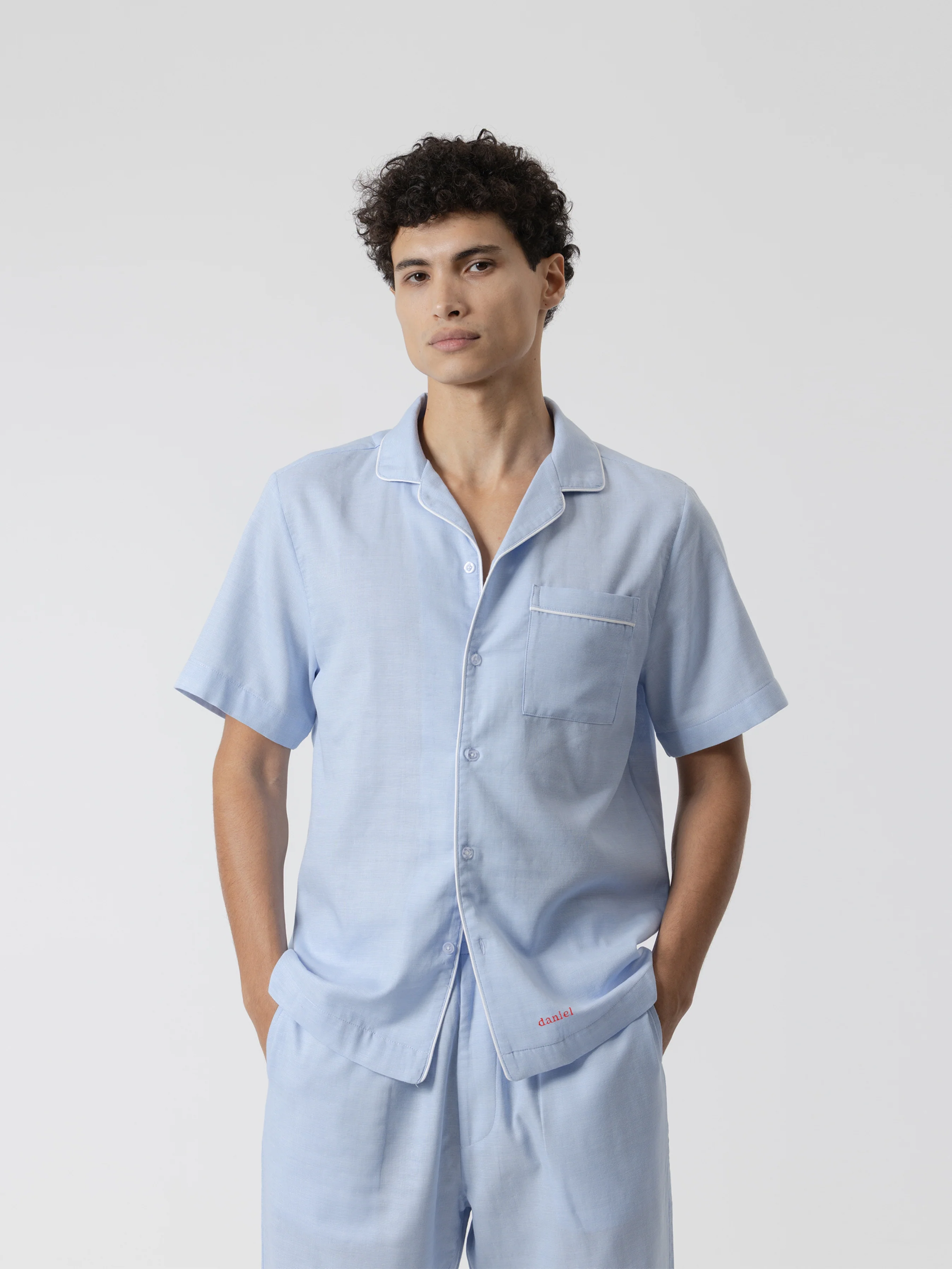 PIJAMA ALGODÓN ESTRUCTURA AZUL CELESTE - Image 4
