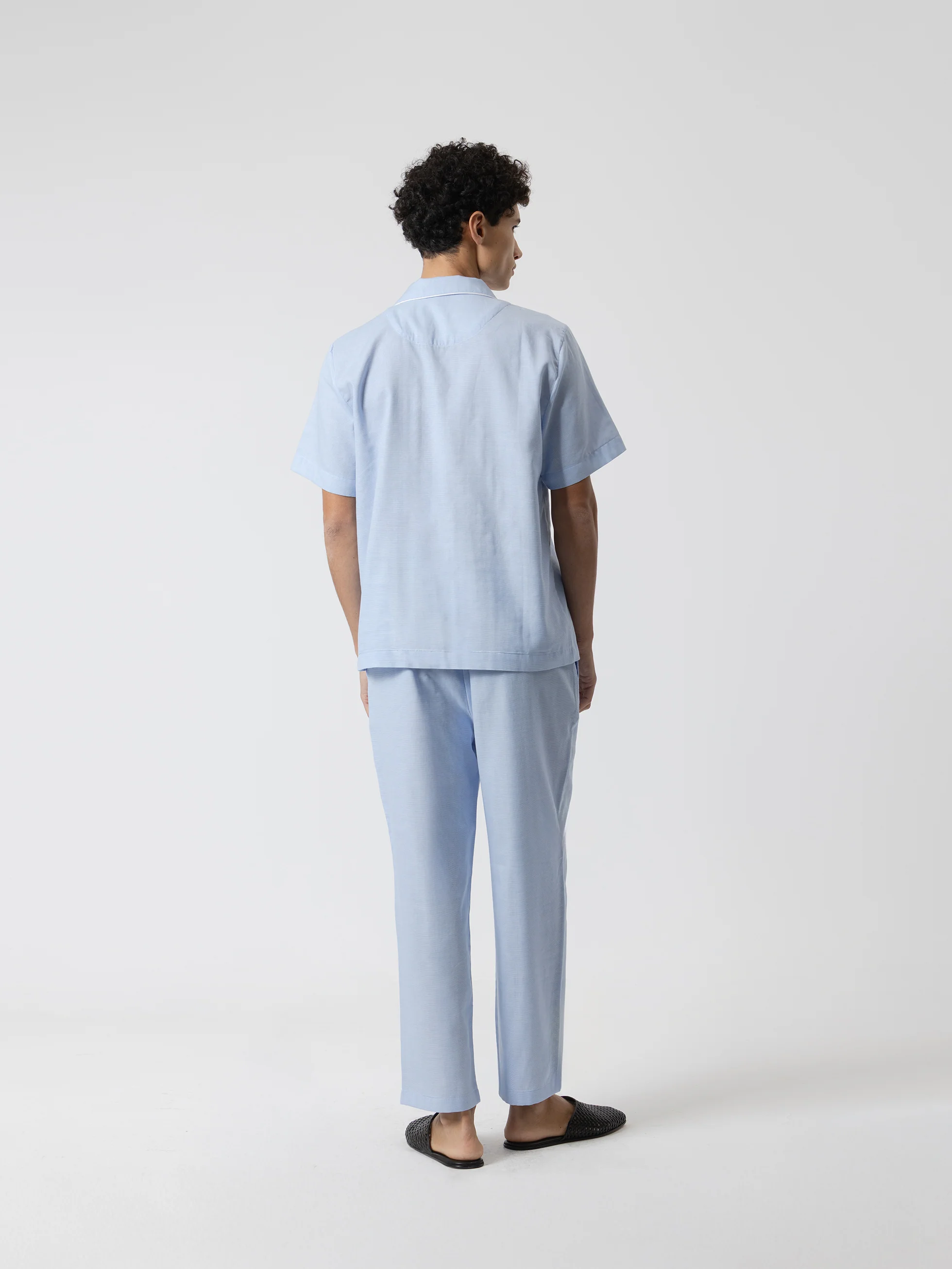 PIJAMA ALGODÓN ESTRUCTURA AZUL CELESTE - Image 5